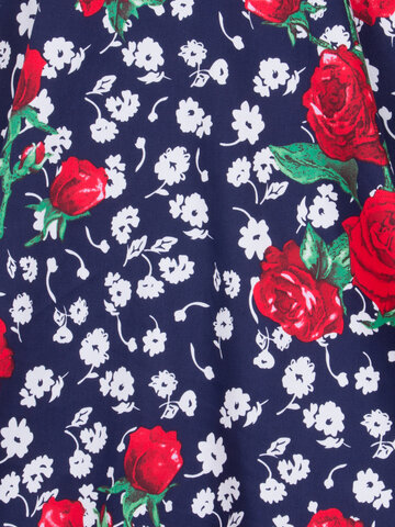 Tip na darček Retro pin up šaty s rukávom Biele a červené kvety